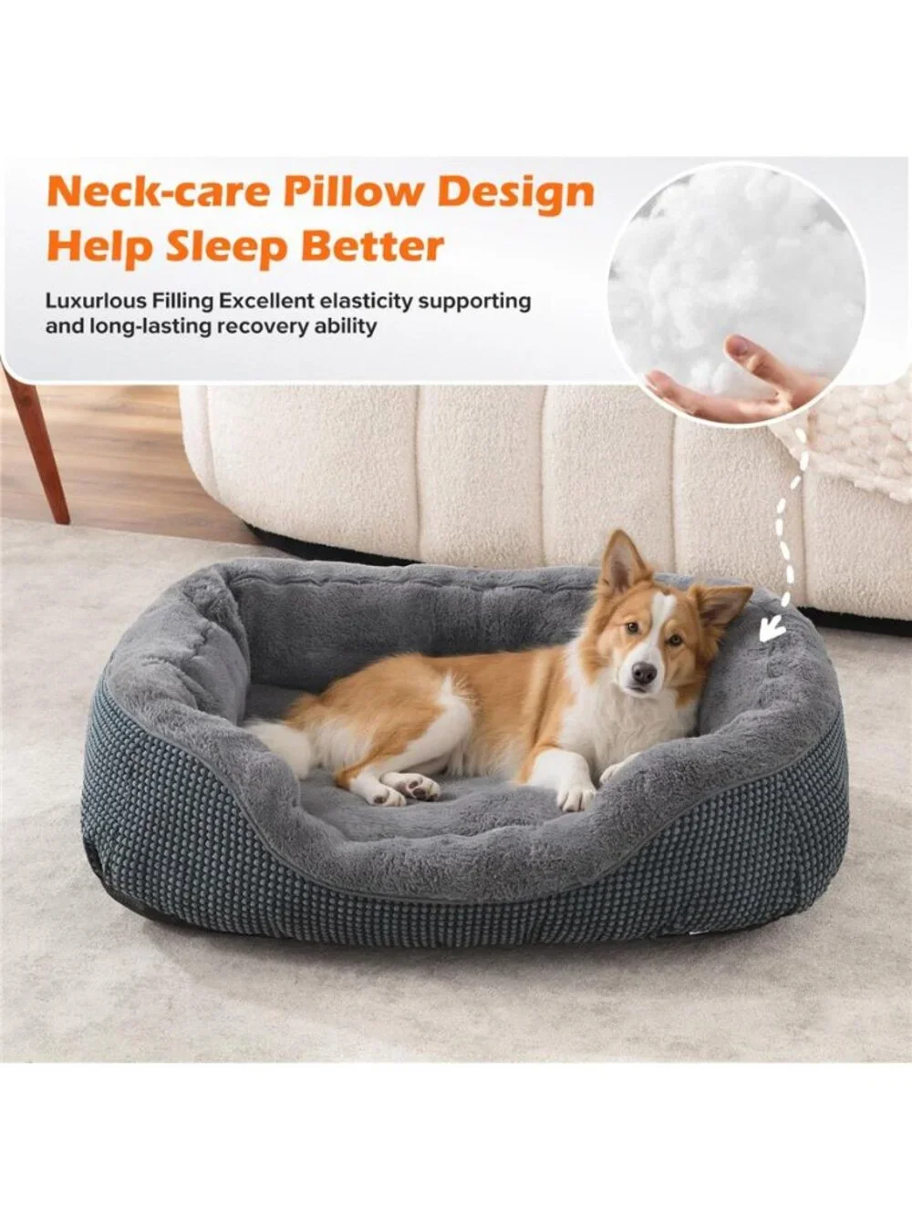 Small Dog Beds Washable Puppy Bed for Cat Beds for Indoor Cats Gray 20